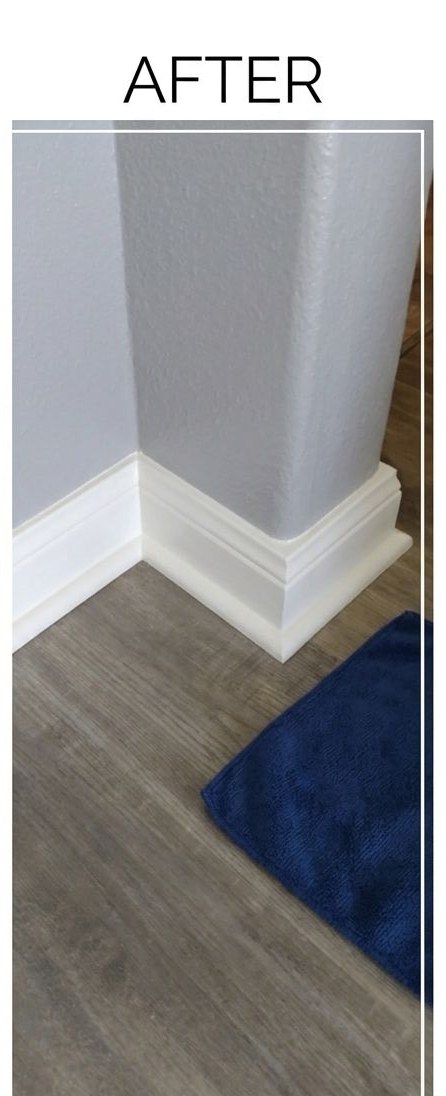 Baseboards after cleaning — bright and refreshed
