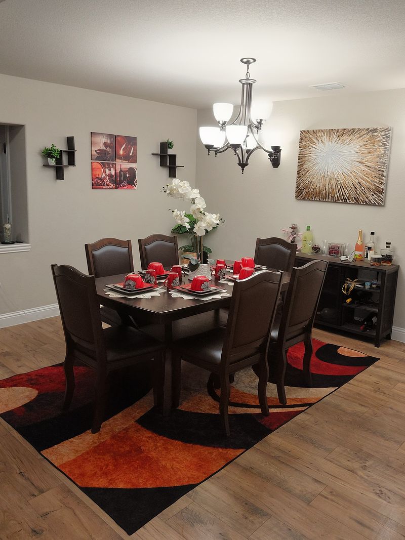Dining room cleaned and staged by 2Clean Escapes