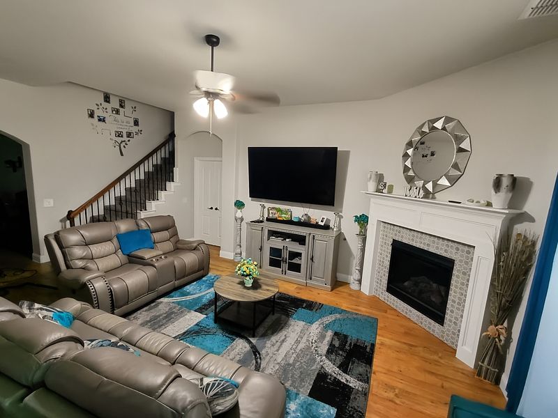 Living room cleaned and staged by 2Clean Escapes