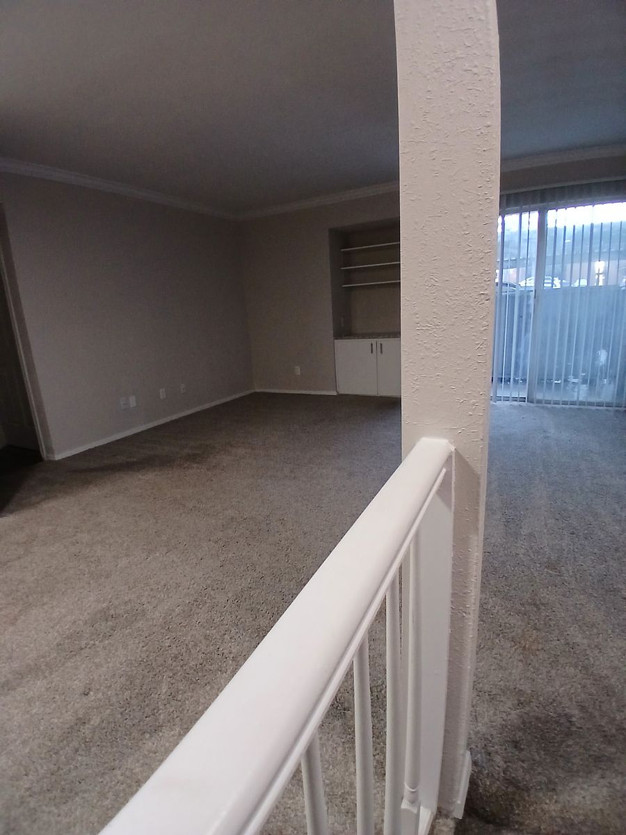Staircase room after cleaning — stairs and landing detailed