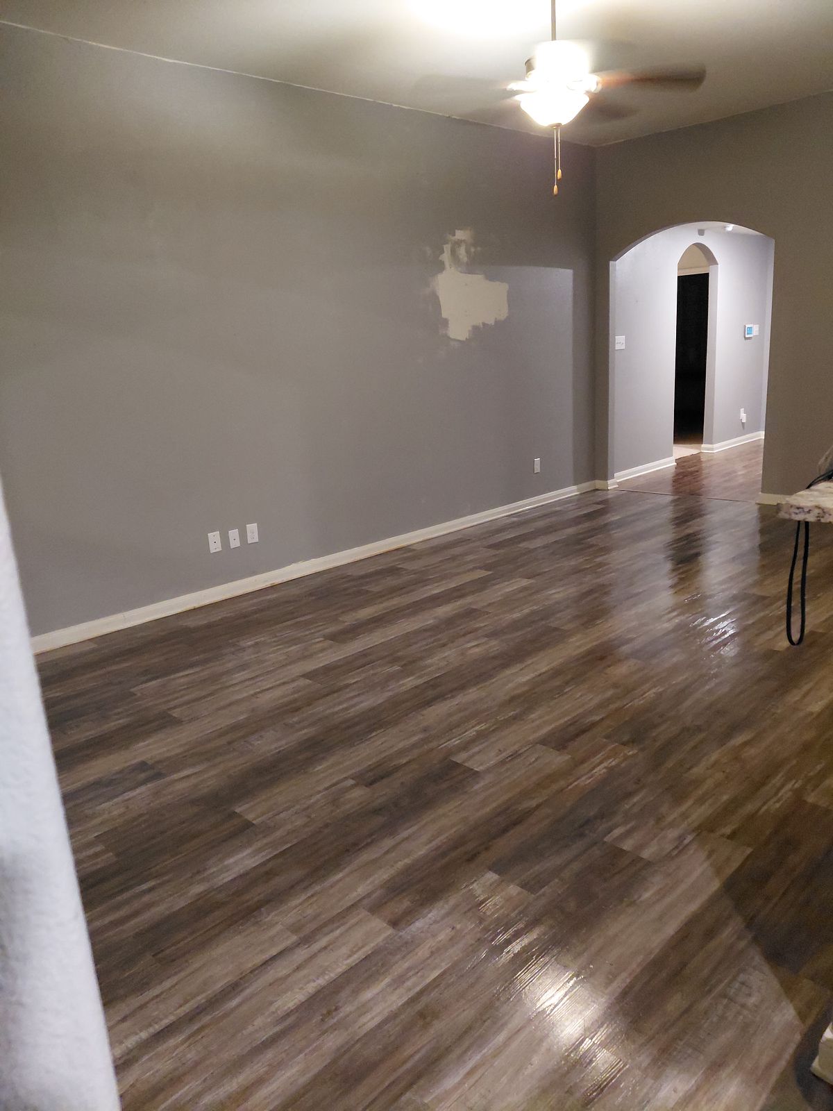 Living room with gray walls after cleaning — refreshed